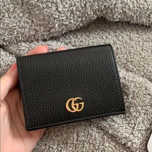 Gucci marmot black pebble leather wallet